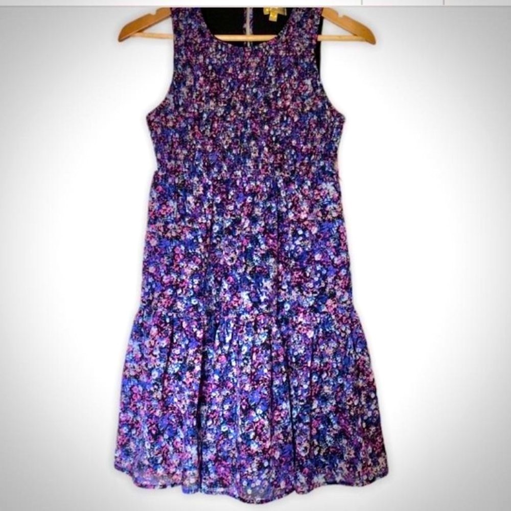 NEW Princess Vera Wang floral smocked sleeveless dress